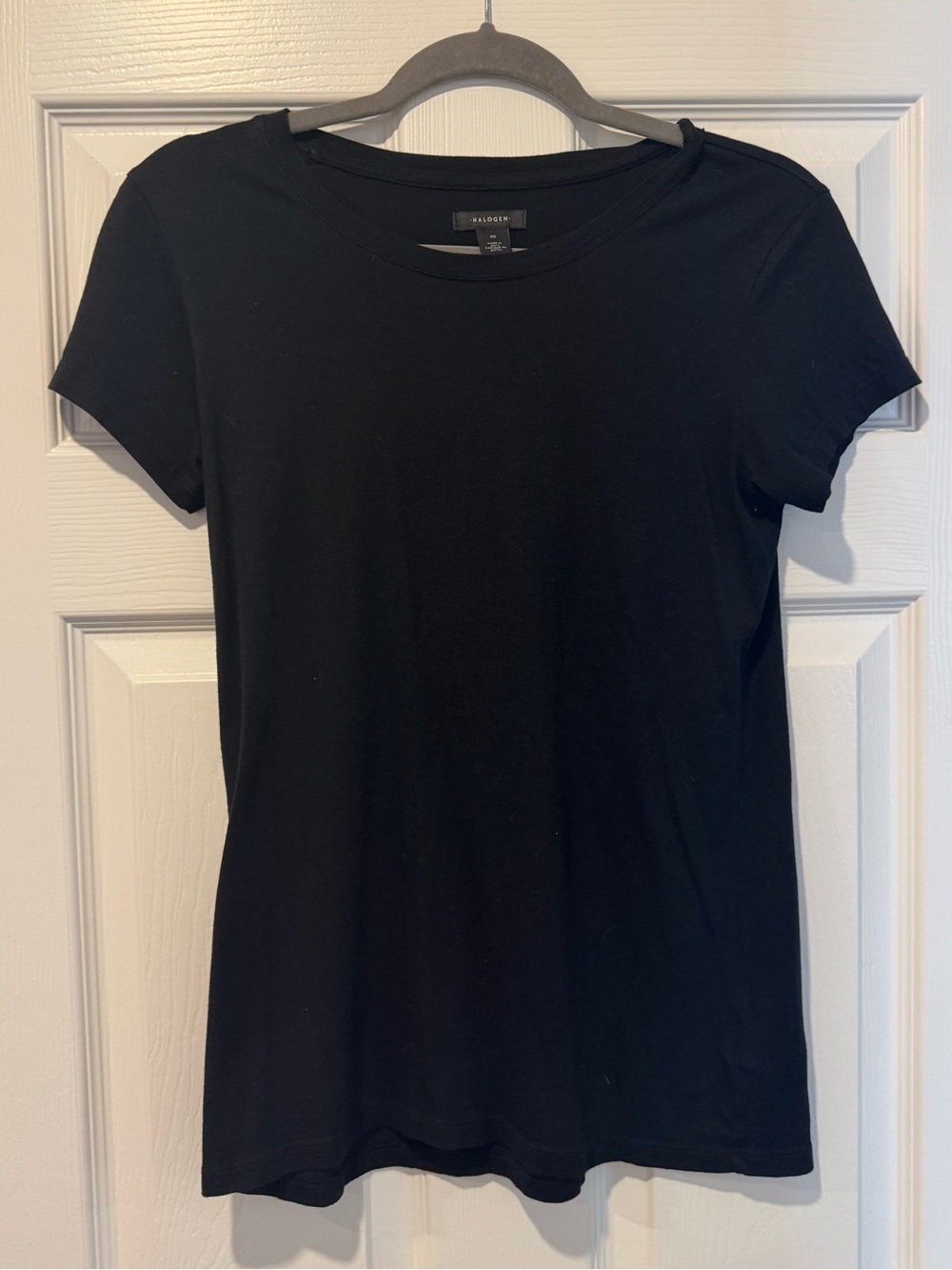 Halogen Black Short Sleeve Slim Crewneck Tee
